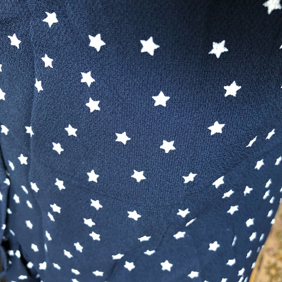 LAST ONE - Blue Star Print Wrap Dress - Picture 6 of 6